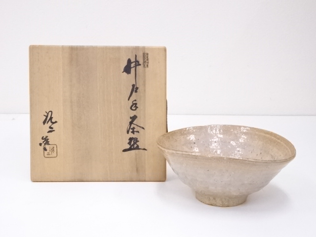 JAPANESE TEA CEREMONY / IDODE CHAWAN(TEA BOWL) / KYO WARE / BY KINJI OGAWA